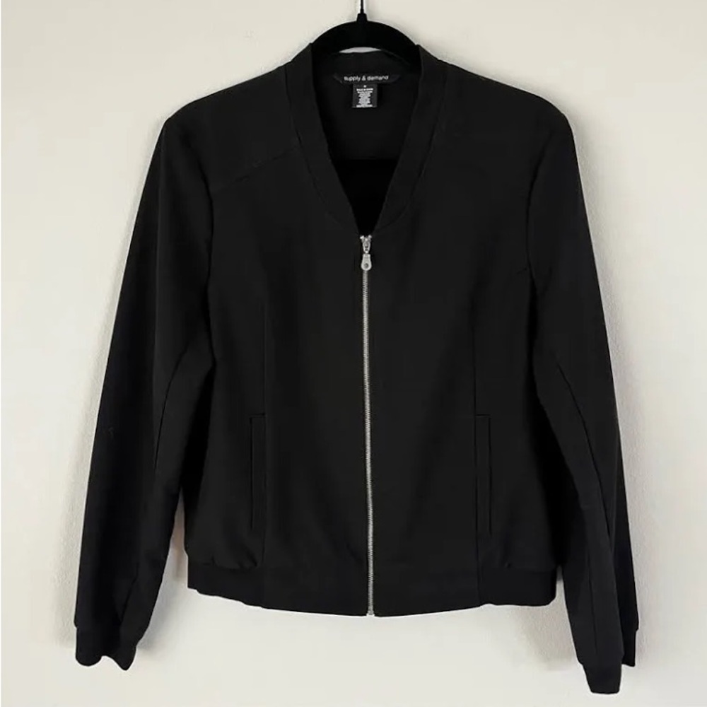 Supply and Demand Black Bomber Jacket